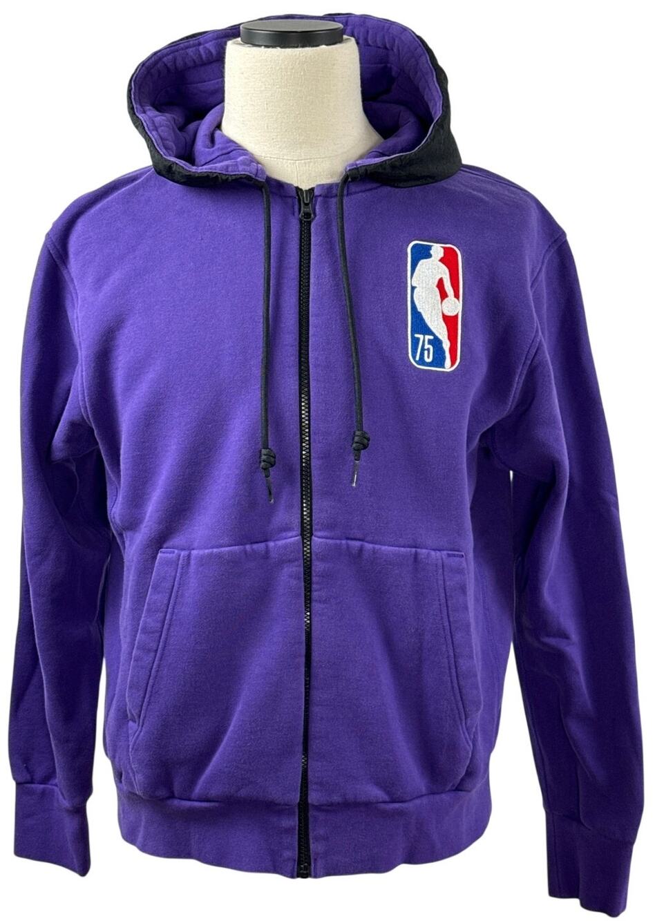 NBA Lakers Zip Up Hoodie Sweatshirt Men's Medium 75th Anniversary Nike
